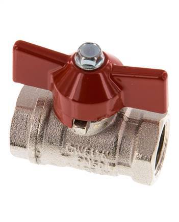 G 3/8 Zoll Schmetterlingsgriff Kompakt 2-Wege-Kugelhahn aus Messing