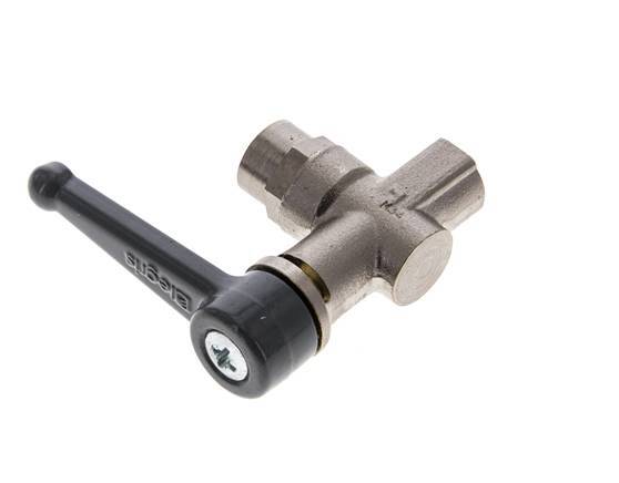 G 1/8 Zoll 2-Weg rechtwinkliges Kugelventil aus Messing