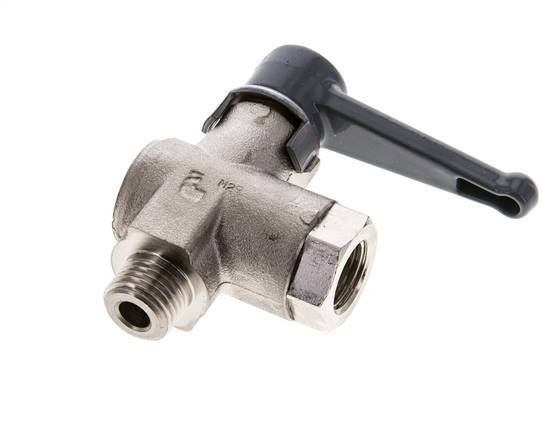 Männlich zu weiblich G/G 1/4 Zoll 2-Weg rechtwinkliges Kugelventil aus Messing