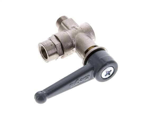 Männlich zu weiblich G/G 1/8 Zoll 2-Weg rechtwinkliges Kugelventil aus Messing