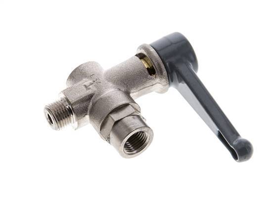 Männlich zu weiblich G/G 1/8 Zoll 2-Weg rechtwinkliges Kugelventil aus Messing