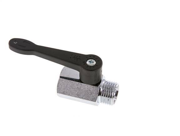 Männlich bis weiblich G 1/2 Zoll 2-Wege-Messing Mini-Kugelhahn langer Griff 15 Bar