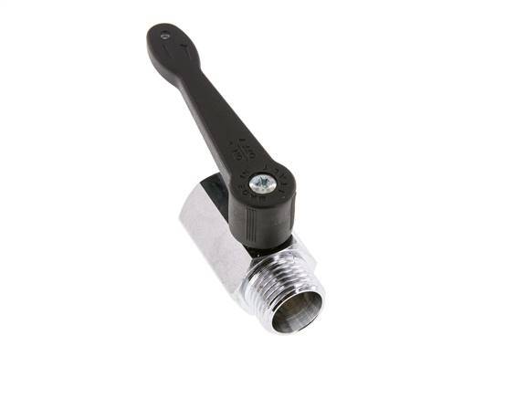 Männlich bis weiblich G 1/2 Zoll 2-Wege-Messing Mini-Kugelhahn langer Griff 15 Bar