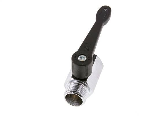 Männlich bis weiblich G 1/2 Zoll 2-Wege-Messing Mini-Kugelhahn langer Griff 15 Bar