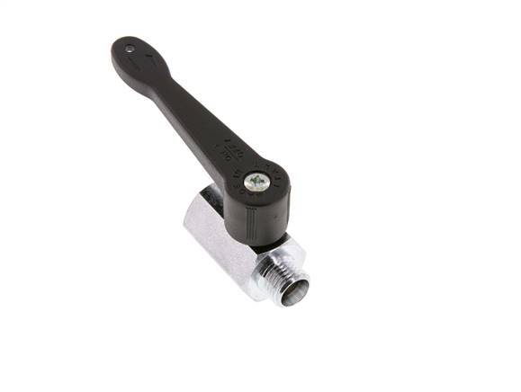 Männlich bis weiblich G 1/4 Zoll 2-Wege-Messing Mini-Kugelhahn langer Griff 15 Bar