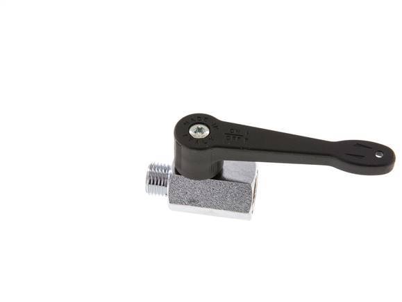 Männlich bis weiblich G 1/4 Zoll 2-Wege-Messing Mini-Kugelhahn langer Griff 15 Bar