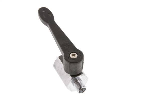 Männlich bis weiblich G 1/8 Zoll 2-Wege-Messing Mini-Kugelhahn langer Griff 15 Bar