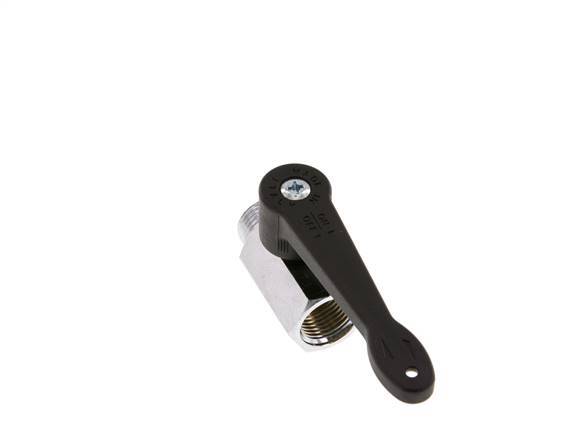 Männlich bis weiblich G 3/8 Zoll 2-Wege-Messing Mini-Kugelhahn langer Griff 15 Bar