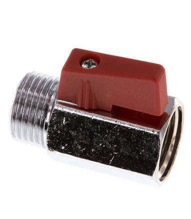 Männlich bis weiblich G 1/2 Zoll 2-Wege-Messing Mini-Kugelhahn 15 Bar