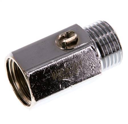 Männlich bis weiblich G 1/2 Zoll 2-Wege-Messing Mini-Kugelhahn Schraubendreher betätigt 15 Bar