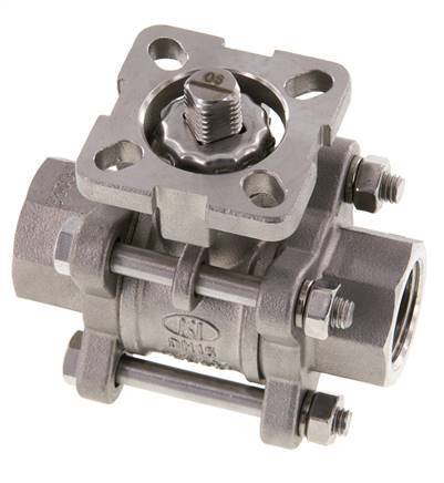G1/2'' 2-Way Stainless Steel Ball Valve 3-Piece Full Bore ISO-Top - BL2SA3