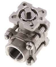 G1'' 2-Wege-Edelstahl-Kugelhahn 3-teilig mit vollem Durchgang ISO-Top - BL2SA3