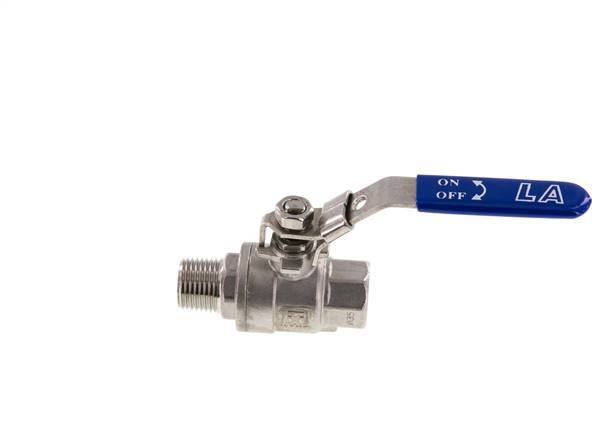 Außengewinde zu Innengewinde R/Rp 1/2 Zoll PN 63 2-Wege-Kugelhahn aus Edelstahl