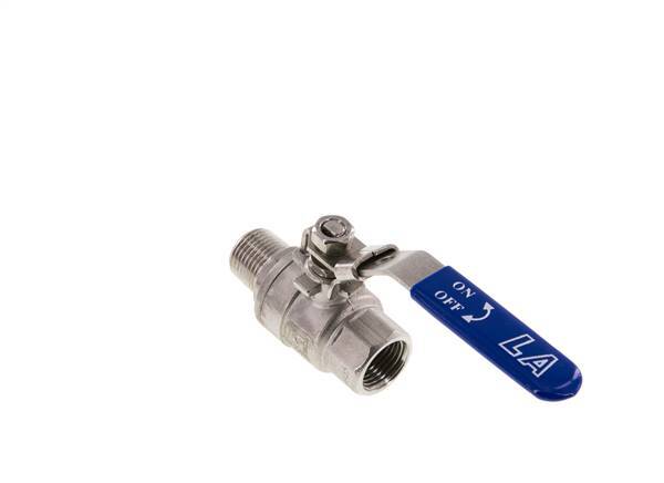 Außengewinde zu Innengewinde R/Rp 1/2 Zoll PN 63 2-Wege-Kugelhahn aus Edelstahl