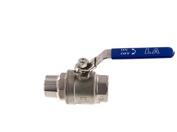 Außengewinde zu Innengewinde R/Rp 1-1/2 Zoll PN 63 2-Wege-Kugelhahn aus Edelstahl