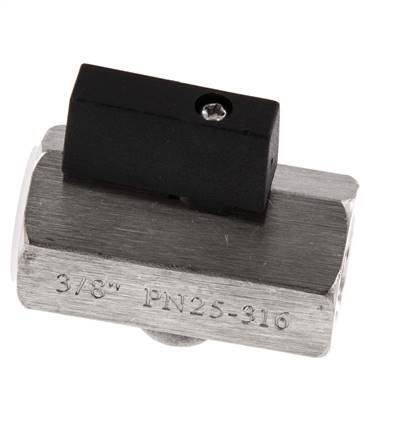 G 3/8 Zoll 2-Wege-Edelstahl-Mini-Kugelhahn 25 Bar