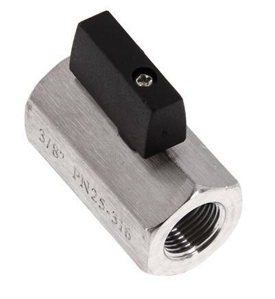 G 3/8 Zoll 2-Wege-Edelstahl-Mini-Kugelhahn 25 Bar