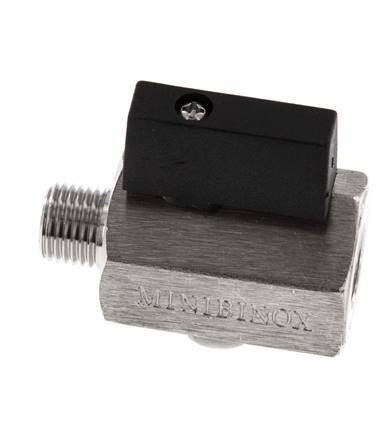Mini-Kugelhahn G 1/4 Zoll 2-Wege-Edelstahl, männlich bis weiblich, 25 bar
