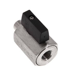 Mini-Kugelhahn G 1/4 Zoll 2-Wege-Edelstahl, männlich bis weiblich, 25 bar
