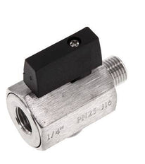 Mini-Kugelhahn G 1/4 Zoll 2-Wege-Edelstahl, männlich bis weiblich, 25 bar
