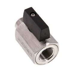 Mini-Kugelhahn G 3/8 Zoll 2-Wege-Edelstahl, männlich bis weiblich, 25 bar