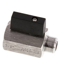 Mini-Kugelhahn G 3/8 Zoll 2-Wege-Edelstahl, männlich bis weiblich, 25 bar