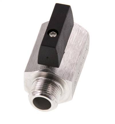 Mini-Kugelhahn G 3/8 Zoll 2-Wege-Edelstahl, männlich bis weiblich, 25 bar