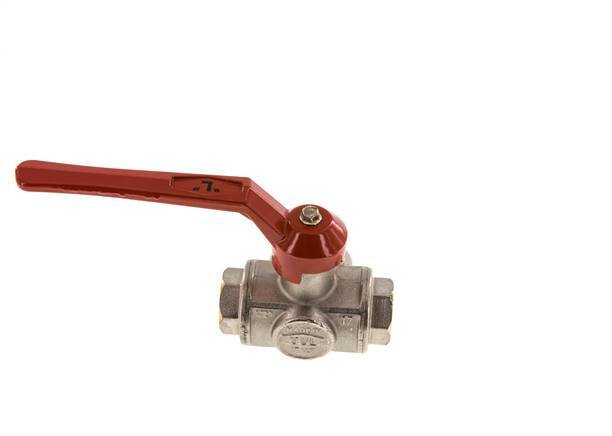 G1/2'' 3-way L-port Ball Valve Brass PTFE/NBR 50 bar - BL3BM