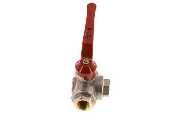 G1/2'' 3-Wege-Kugelhahn mit L-Anschluss Messing PTFE/NBR 50 bar - BL3BM