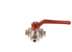 G1/4'' 3-Wege-Kugelhahn mit L-Anschluss Messing PTFE/NBR 55 bar - BL3BM