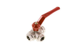 G3/4'' 3-way L-port Ball Valve Brass PTFE/NBR 50 bar - BL3BM