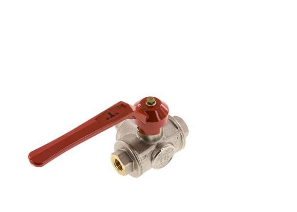 G1/4'' 3-Wege-Kugelhahn mit T-Anschluss Messing PTFE/NBR 55 bar - BL3BM