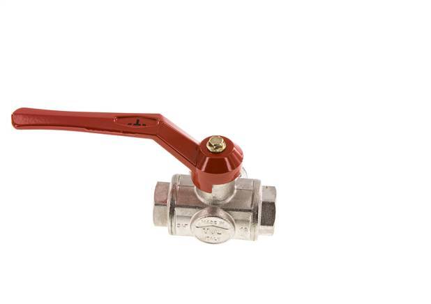 G3/4'' 3-Wege-Kugelhahn mit T-Anschluss Messing PTFE/NBR 50 bar - BL3BM