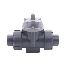 G 1-1/4 inch T-bore 3-Way PVC Ball Valve ISO-Top 10 bar PTFE/FKM