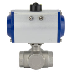 G3'' 3-Way L-port Stainless Steel Pneumatic Ball Valve Spring Closed - BL3SA