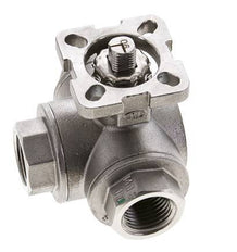 G1/2'' L-Anschluss 3-Wege-Edelstahl-Kugelhahn ISO-Top 63bar - BL3SA