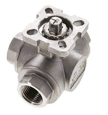 G1/2'' L-Anschluss 3-Wege-Edelstahl-Kugelhahn ISO-Top 63bar - BL3SA