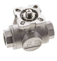 G1/2'' L-Anschluss 3-Wege-Edelstahl-Kugelhahn ISO-Top 63bar - BL3SA