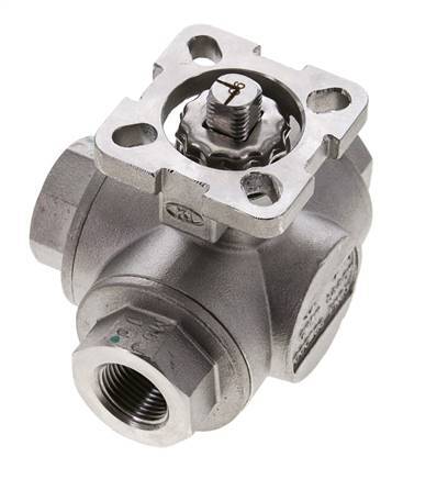 G3/8'' L-port 3-Way Stainless Steel Ball Valve ISO-Top 63bar - BL3SA