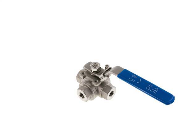 G 1/4 Zoll 3-Wege L-Port Edelstahl Kugelhahn