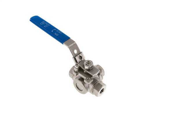 G 1/4 Zoll 3-Wege L-Port Edelstahl Kugelhahn
