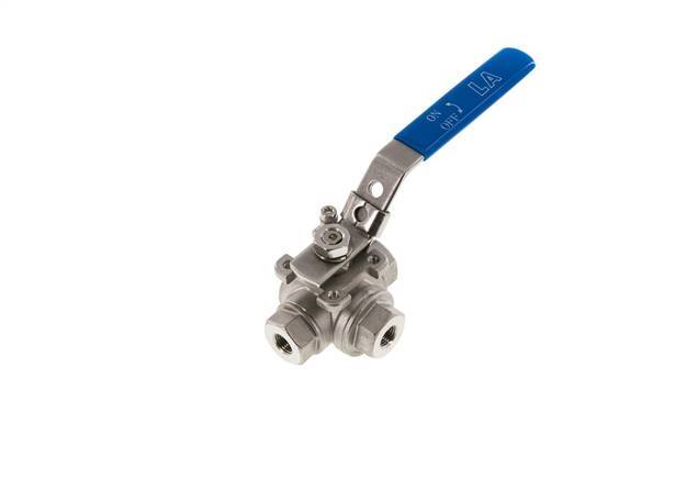 G 1/4 Zoll 3-Wege L-Port Edelstahl Kugelhahn