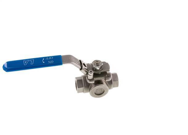 G 1/2 Zoll 3-Wege T-Port Edelstahl Kugelhahn