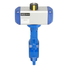 DN32 (1-1/4 inch) Wafer Pneumatic Butterfly Valve GGG40-Stainless Steel-EPDM Double Acting - BFLW