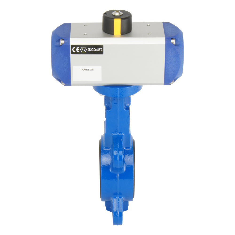 DN32 (1-1/4 inch) Wafer Pneumatic Butterfly Valve GGG40-Stainless Steel-NBR Double Acting - BFLW