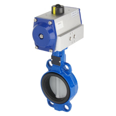 DN80 (3 inch) Wafer Pneumatic Butterfly Valve GG25-Stainless Steel-FKM Spring Closed - BFLW