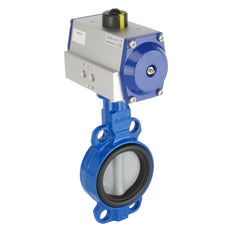 DN50 (2 inch) Wafer Pneumatic Butterfly Valve GGG40-Stainless Steel-EPDM Spring Closed - BFLW