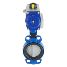 DN50 (2 inch) Wafer Pneumatic Butterfly Valve GG25-Stainless Steel-NBR Spring Open - BFLW