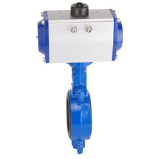 DN50 (2 inch) Wafer Pneumatic Butterfly Valve GGG40-Stainless Steel-FKM Spring Closed - BFLW