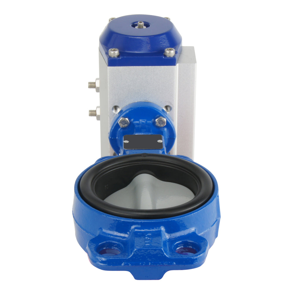 DN50 (2 inch) Wafer Pneumatic Butterfly Valve GGG40-Stainless Steel-EPDM Spring Closed - BFLW